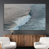 23077324-MGV-CV-36X24-Ocean Waves Wall Art Canvas Print, Framed Coastal Serenity Art Picture Print, Surf Aesthetic Perfect Modern Coastal Decor Artwork