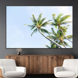 54719115-MGV-CV-36X24-Palm Trees Wall Art Canvas Print, Framed Tropical Aesthetic Art Picture Print, Coastal Serenity Perfect Tropical Minimalist Decor
