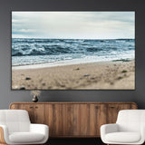81812590-MGV-CV-36X24-Ocean Wall Art Wall Art Canvas Print, Framed Coastal Canvas Art Picture Print, Moody Seascape Perfect Coastal Minimalist Decor