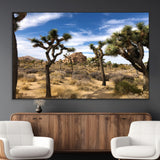 25722592-MGV-CV-36X24-Joshua Tree Desert Wall Art Canvas Print, Framed Southwestern Nature Art Picture Print, Rustic Earth Tones Perfect Southwestern