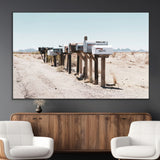 54616109-MGV-CV-36X24-Desert Mailboxes Wall Art – Rustic Rural Roadside Photography Canvas Print, American Southwest Landscape Home Decor for Living