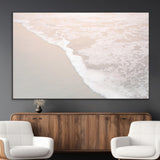 28414510-MGV-CV-36X24-Ocean Shoreline Wall Art – Minimal Coastal Beach Canvas Print, Soft Sea Foam and Sand Photography Artwork, Relaxing Nautical Decor