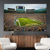 96617112-MGV-CV-36X24-Lambeau Field Wall Art – Green Bay Packers NFL Football Stadium Canvas Print – Game Day Crowd Sports Decor for Man Cave, Bar, or