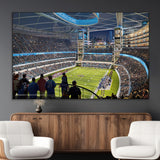 41816511-MGV-CV-36X24-Chicago Dome Stadium Wall Art – Futuristic Football Arena Canvas Print, Modern Sports Fan Decor for Man Cave, Office, Bar, or