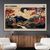 66892669-MGV-CV-36X24-Japanese Landscape Wall Art – Mount Fuji Canvas Print with Cherry Blossoms and Golden Waves, Traditional Asian Inspired Artwork