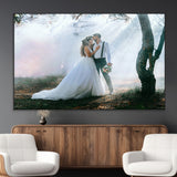 CSTM913-MGV-CV-36X24-Framed Wedding Canvas Print - Custom Wall Art Keepsake for Couples, Elegant Home Decoration Gift, Create Your Own Photo Canvas