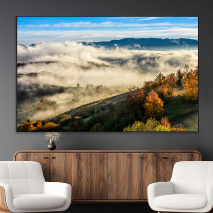 21551192-MGV-CV-36X24-Landscape Wall Art – Autumn Mountain View Canvas Print, Scenic Nature Photography Decor for Bedroom, Living Room, Office, Cabin or