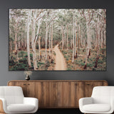 24760563-MGV-CV-36X24-Forest Wall Art – Tranquil Woodland Path Canvas Print, Scenic Nature Photography Decor for Bedroom, Living Room, Office, Cabin or