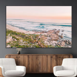 27332135-MGV-CV-36X24-Coastal Sunset Wall Art – Ocean Waves and Rocky Shore Canvas Print, Scenic Seaside Photography Decor for Bedroom, Living Room,