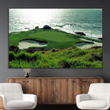 48473947-MGV-CV-36X24-Ocean Golf Course Wall Art – Panoramic Green Fairway Canvas Print, Coastal Golf Landscape Photography Sports Decor for Office, Man
