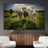 67277447-MGV-CV-36X24-Farmhouse Wall Art – Herd of Cows Canvas Print, Rustic Country Pasture Photography Decor for Bedroom, Living Room, Office, Ranch,