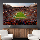 37160229-MGV-CV-36X24-Tennessee Volunteers Wall Art – Neyland Stadium Sunset Checkerboard Game Canvas Print, Vols Football Panorama Sports Decor
