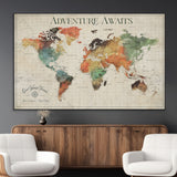 24737989-MGV-CV-36X24-Personalized World Map Wall Art – Colorful Vintage Adventure Travel Map with Custom Names, Unique Wall Decor for Couples,