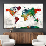 95876117-MGV-CV-36X24-Personalized World Map Wall Art – Colorful Watercolor Travel Map with Custom Names, Romantic Wall Decor for Couples, Wedding or