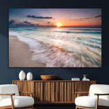 71849-SEG-FC-51X34_Oversize_Oversize-Sunrise Ocean Beach Wall Art – Serene Seascape Canvas Print with Gentle Waves, Coastal Nature Decor for Bedroom, Living Room or