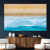 43046-SEG-FC-51X34_Oversize_Oversize-Aerial Beach Wall Art – Serene Ocean Waves & Sandy Shore Canvas Print, Coastal Home Decor for Living Room, Bedroom or Office