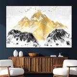 37733-MGV-CV-36X24-Golden Mountain Wall Art – Modern Abstract Landscape Canvas Print with Birds, Luxury Nature Decor for Living Room, Bedroom, or