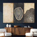 77785-MGV-CV-36X24-Tree Ring Abstract Wall Art – Rustic Wood Growth Pattern Canvas Prints, Modern Nature-Inspired Decor for Living Room or Office