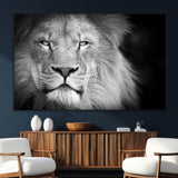 94453-SEG-FC-51X34_Oversize_Oversize-Lion Portrait Wall Art – Black and White King of the Jungle Canvas Print, Safari Wildlife Decor for Office, Bedroom, or Living