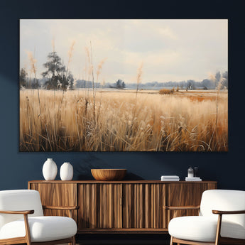38193-SEG-FC-51X34_Oversize_Oversize-Golden Meadow Wall Art – Serene Grassland Landscape Canvas Print, Rustic Nature Decor for Bedroom, Living Room or Farmhouse