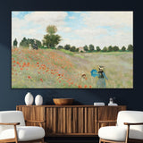 74890-SEG-FC-51X34_Oversize_Oversize-Monet Poppy Field Wall Art – Impressionist Landscape Canvas Print, Classic French Artwork for Living Room, Bedroom or Office Decor