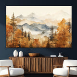 72950-SEG-FC-51X34_Oversize_Oversize-Autumn Mountain Forest Wall Art – Golden Fall Landscape Canvas Print, Nature-Inspired Home Decor for Living Room, Bedroom or