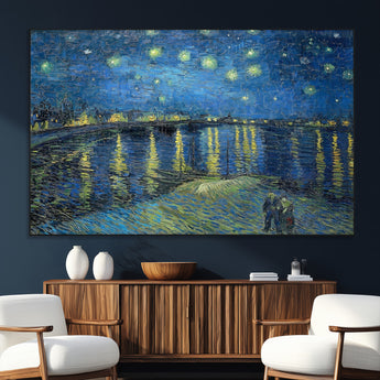 94605-SEG-FC-51X34_Oversize_Oversize-Starry Night Over the Rhone Wall Art – Vincent van Gogh Canvas Print, Famous Impressionist Painting for Living Room, Office