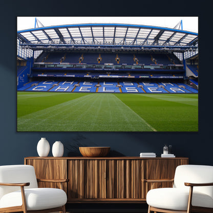 59508-SEG-FC-51X34_Oversize_Oversize-Chelsea Stadium Wall Art – Stamford Bridge Football Arena Canvas Print, Iconic Soccer Artwork for Living Room, Office, Game Room
