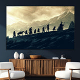 41574-SEG-FC-51X34_Oversize_Oversize-Fellowship Journey Wall Art – Epic Fantasy Adventure Canvas Print, Mountain Landscape Decor for Living Room, Office or Man Cave