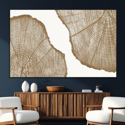 99692-SEG-FC-51X34_Oversize_Oversize-Tree Ring Linocut Wall Art Canvas Print, Framed Wood Cut Art Picture Print, Tree Rings Perfect Minimalist Rustic Decor Artwork