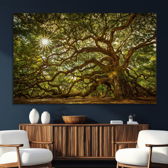 57983-MGV-CV-36X24-Angel Oak Tree Wall Art Canvas Print, Framed Oak Tree Art Picture Print, Angel Oak Perfect Rustic Nature Decor Artwork