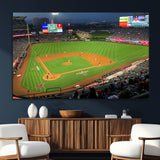 93707-MGV-CV-36X24-Los Angeles Stadium Wall Art Canvas Print, Framed Angel Stadium Field Art Picture Print, Anaheim Stadium Perfect Sports Room Decor