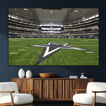 14834-MGV-CV-36X24-Dallas Att Stadium Wall Art Canvas Print, Framed Texas NFL Stadium Art Picture Print, American Football Stadium Perfect Sports