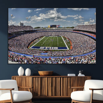 76491-MGV-CV-36X24-Buffalo Bills Stadium Wall Art Canvas Print, Framed Bills Stadium Art Picture Print, Highmark Stadium Perfect Sport Room Decor