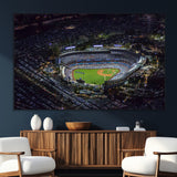 16515-MGV-CV-36X24-Dodgers Stadium Wall Art Canvas Print, Framed Baseball Stadium Art Picture Print, Dodgers Field Perfect Sport Room Decor Artwork