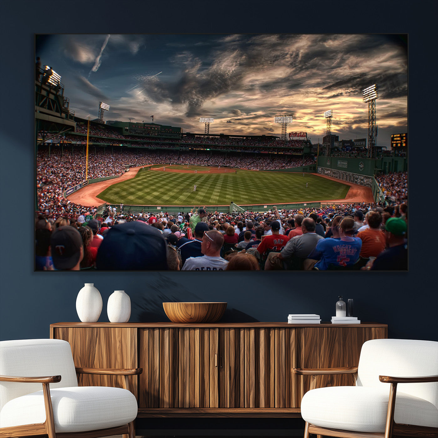 53432-SEG-FC-51X34_Oversize_Oversize-Fenway Park Stadium Wall Art Canvas Print, Framed Boston Baseball Stadium Art Picture Print, Massachusetts Fenway Park Perfect