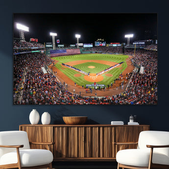 47365-SEG-FC-51X34_Oversize_Oversize-Fenway Park Stadium Wall Art Canvas Print, Framed Boston Baseball Stadium Art Picture Print, MLB Stadium Field Perfect Sport Room