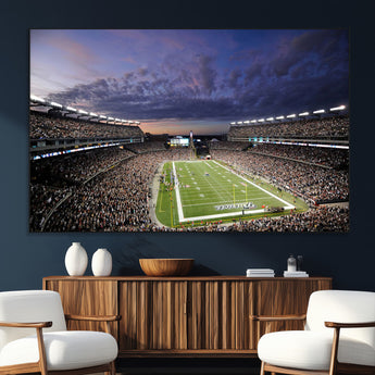 52712-SEG-FC-51X34_Oversize_Oversize-Gillette Stadium Field Wall Art Canvas Print, Framed Massachusetts Stadium Art Picture Print, Gillette Stadium Perfect Sport Room