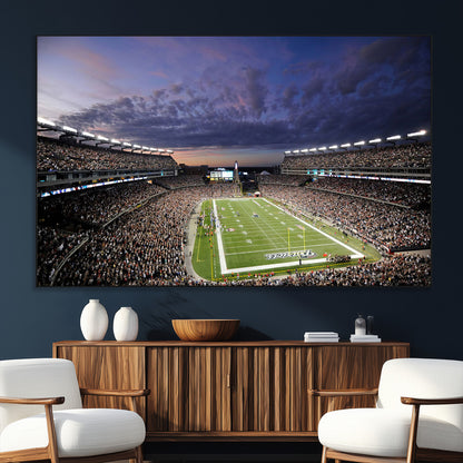 52712-SEG-FC-51X34_Oversize_Oversize-Gillette Stadium Field Wall Art Canvas Print, Framed Massachusetts Stadium Art Picture Print, Gillette Stadium Perfect Sport Room