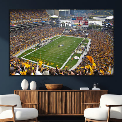 51419-SEG-FC-51X34_Oversize_Oversize-Heinz Field Wall Art Canvas Print, Framed Pittsburgh Stadium Field Art Picture Print, Heinz Stadium Field Perfect Sports Room