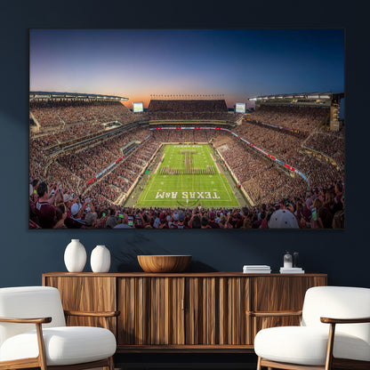 17421-MGV-CV-36X24-Kyle Field Wall Art Canvas Print, Framed Texas Stadium Art Picture Print, Kyle Field Stadium Perfect Sport Room Decor Artwork