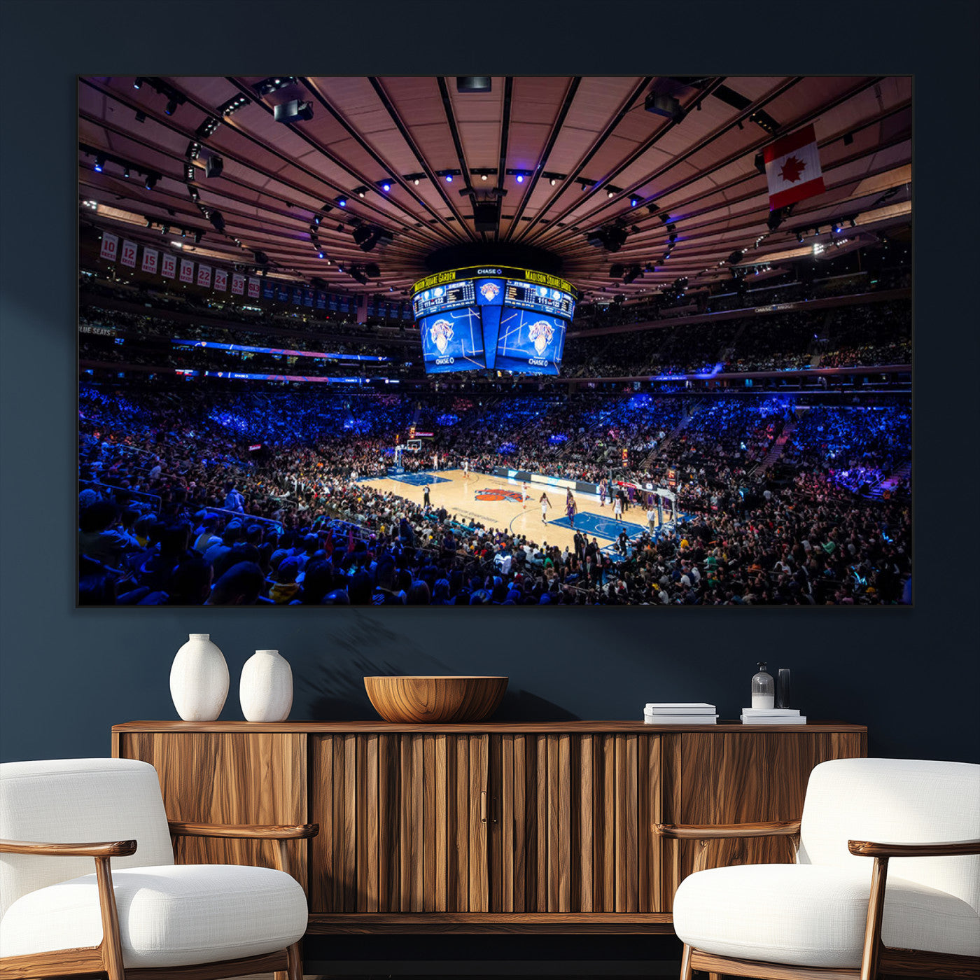 20491-SEG-FC-51X34_Oversize_Oversize-Madison Square Garden Wall Art Canvas Print, Framed New York Stadium Art Picture Print, MSG Stadium Perfect Sport Room Decor