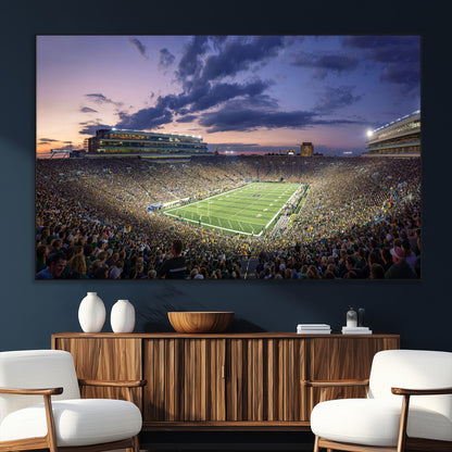 50825-SEG-FC-51X34_Oversize_Oversize-Notre Dame Stadium Wall Art Canvas Print, Framed Indiana Stadium Art Picture Print, Football Stadium Perfect Sports Room Decor