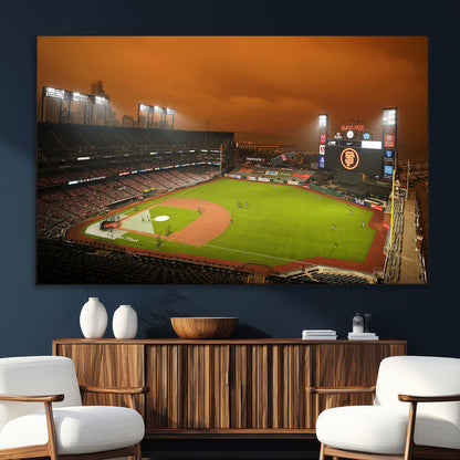 31315-SEG-FC-51X34_Oversize_Oversize-Oracle Park Stadium Wall Art Canvas Print, Framed California Stadium Art Picture Print, Oracle Park Field Perfect Sport Room Decor