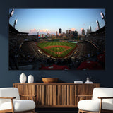 67670-MGV-CV-36X24-PNC Park Stadium Wall Art Canvas Print, Framed Pittsburgh Pirates Stadium Art Picture Print, PNC Park Field Perfect Sport Room