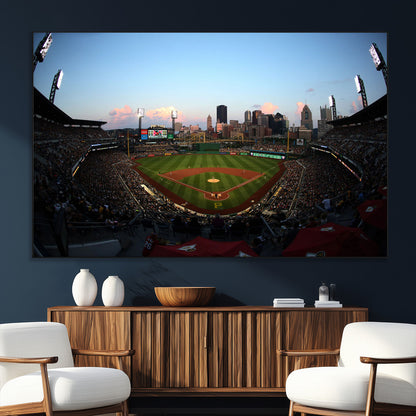 67670-MGV-CV-36X24-PNC Park Stadium Wall Art Canvas Print, Framed Pittsburgh Pirates Stadium Art Picture Print, PNC Park Field Perfect Sport Room