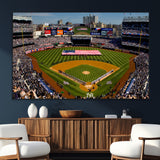 20879-SEG-FC-51X34_Oversize_Oversize-Yankee Stadium Wall Art Canvas Print, Framed New York Stadium Art Picture Print, Yankee Field Perfect Sport Room Decor Artwork