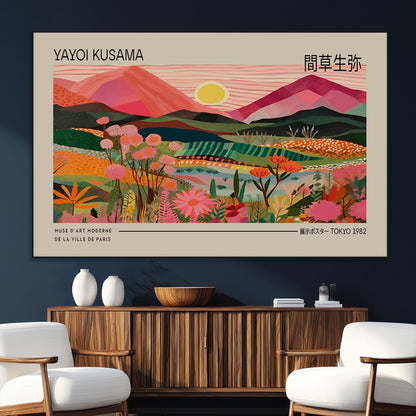18304-MGV-CV-36X24-Sunset Mountain Landscape Wall Art – Panoramic Abstract Nature Canvas Print, Vibrant Wall Decor for Living Room, Bedroom, Office,