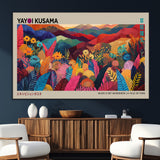 70959-SEG-FC-51X34_Oversize_Oversize-Yayoi Kusama Inspired Wall Art – Bold Floral Landscape Canvas Print, Vibrant Modern Abstract Poster for Living Room, Bedroom, or