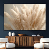 50300-MGV-CV-36X24-Pampas Grass Wall Art Canvas Print, Framed Minimalist Pampas Grass Art Picture Print, Beige Pampas Grass Perfect Minimalist Boho